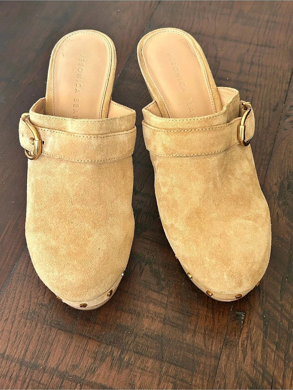Veronica Beard Dacey Clog Suede Mules Brown